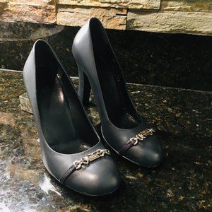 Gucci Leather Horsebit Pump Dark Charcoal Size 6.5